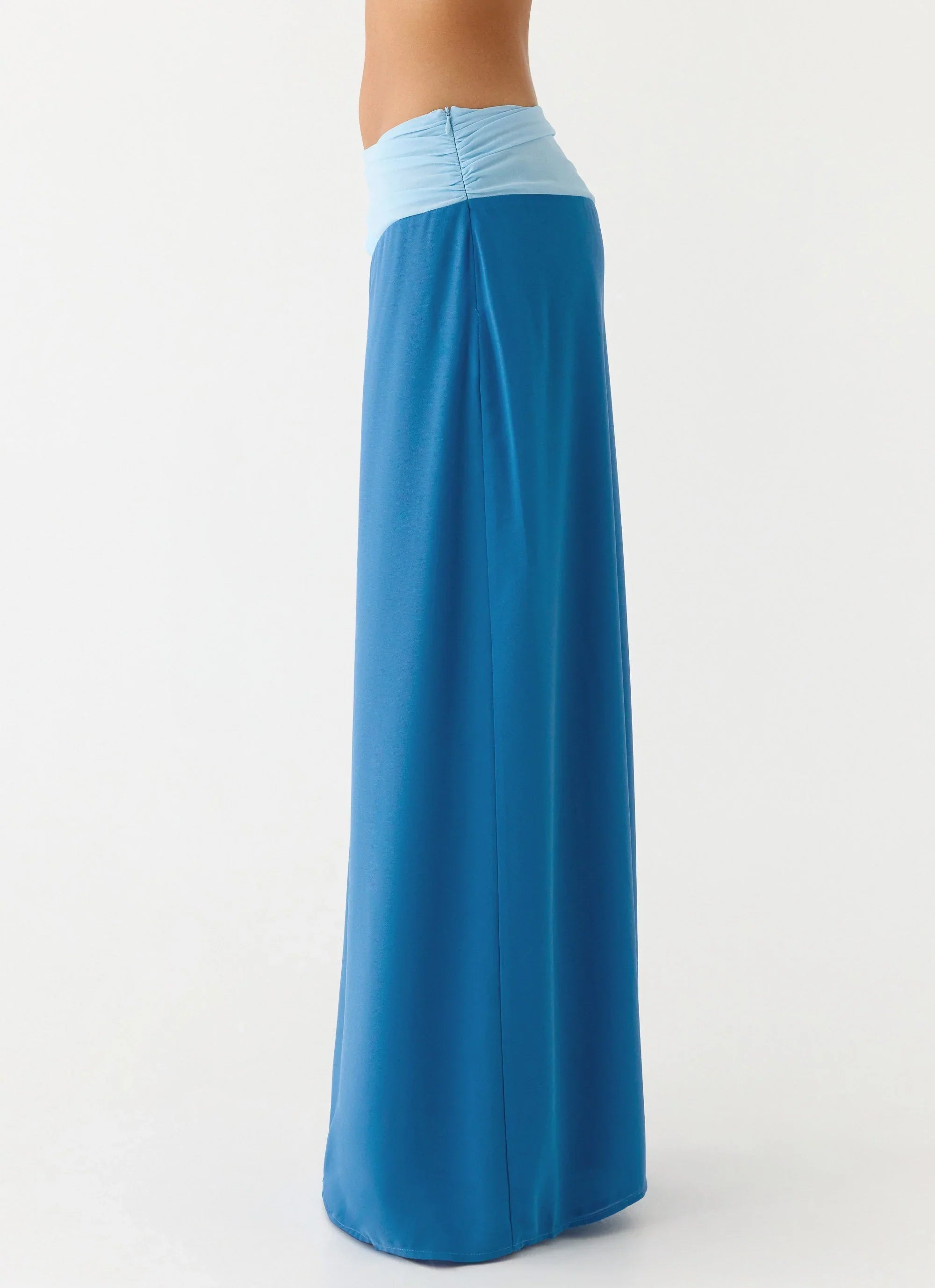 Blushing Bloom Maxi Skirt Baby Blue