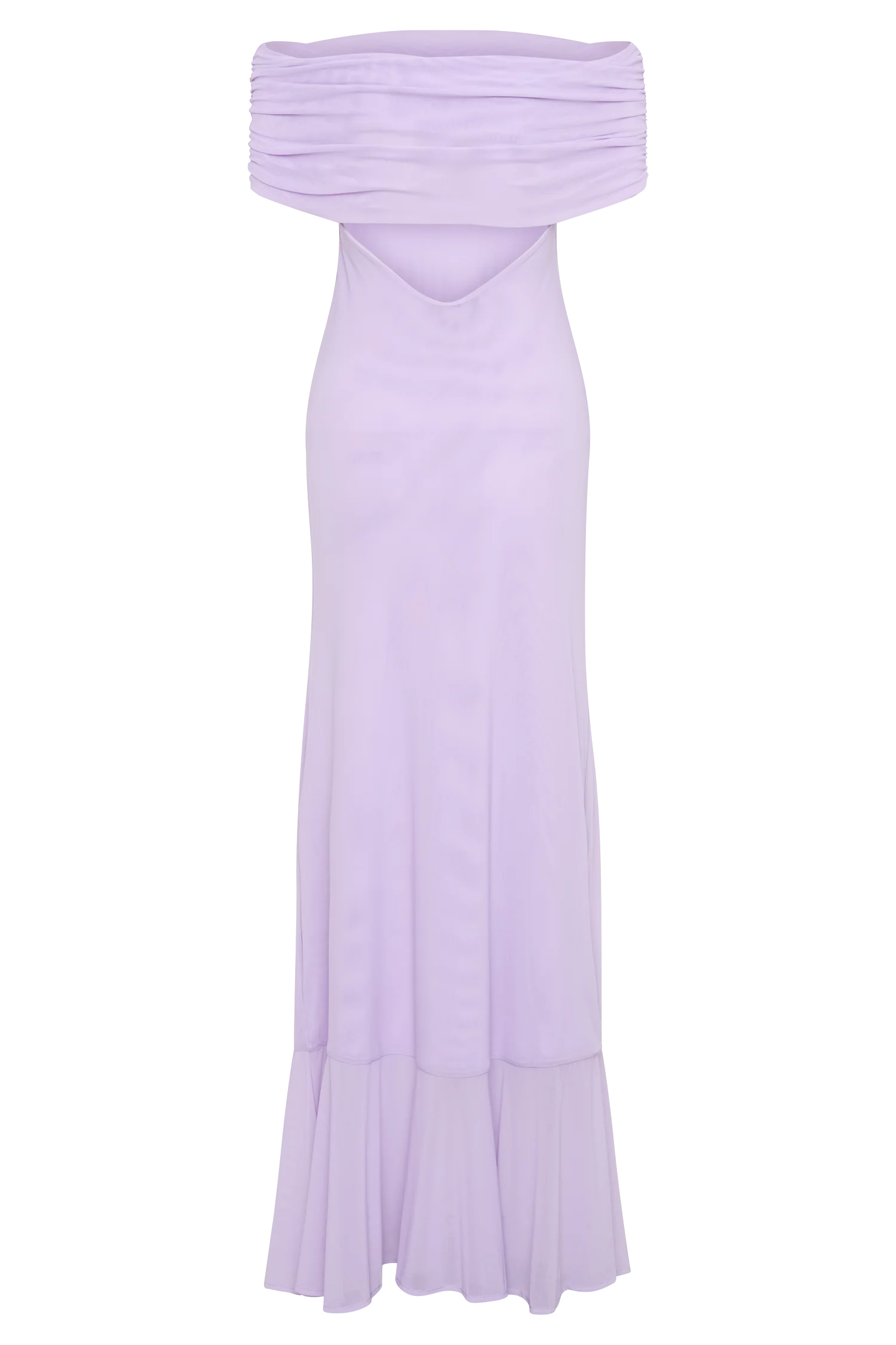 Audrey Off Shoulder Mesh Maxi Dress Lilac