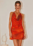 Cyna Cowl Mini Dress Scarlet Blur