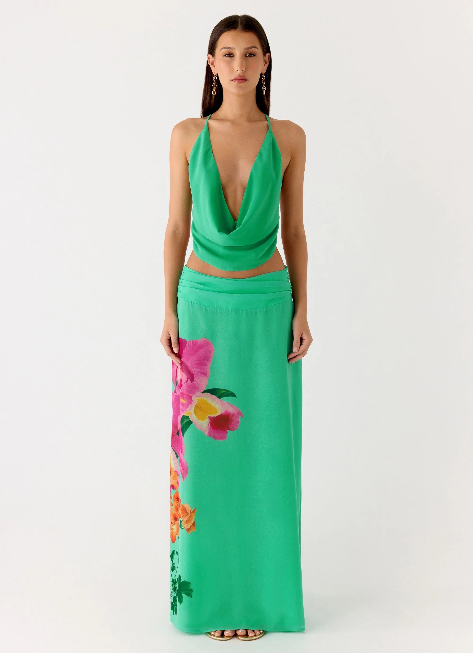 Blushing Bloom Maxi Skirt Jungle Bloom