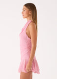 Kellsa Cowl Neck Mini Dress Pink