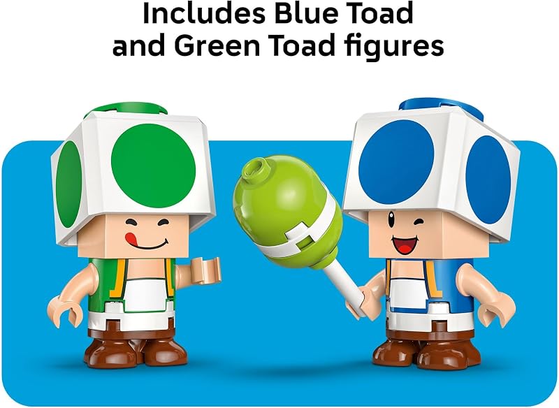 LEGO Super Mario Party at Toads House Building Toy Pretend Play Set for Boys Girls Ages 7 Kids Building Blocks with Digital Action 2 Toad Toy Figures Gift Idea for Birthdays 72041