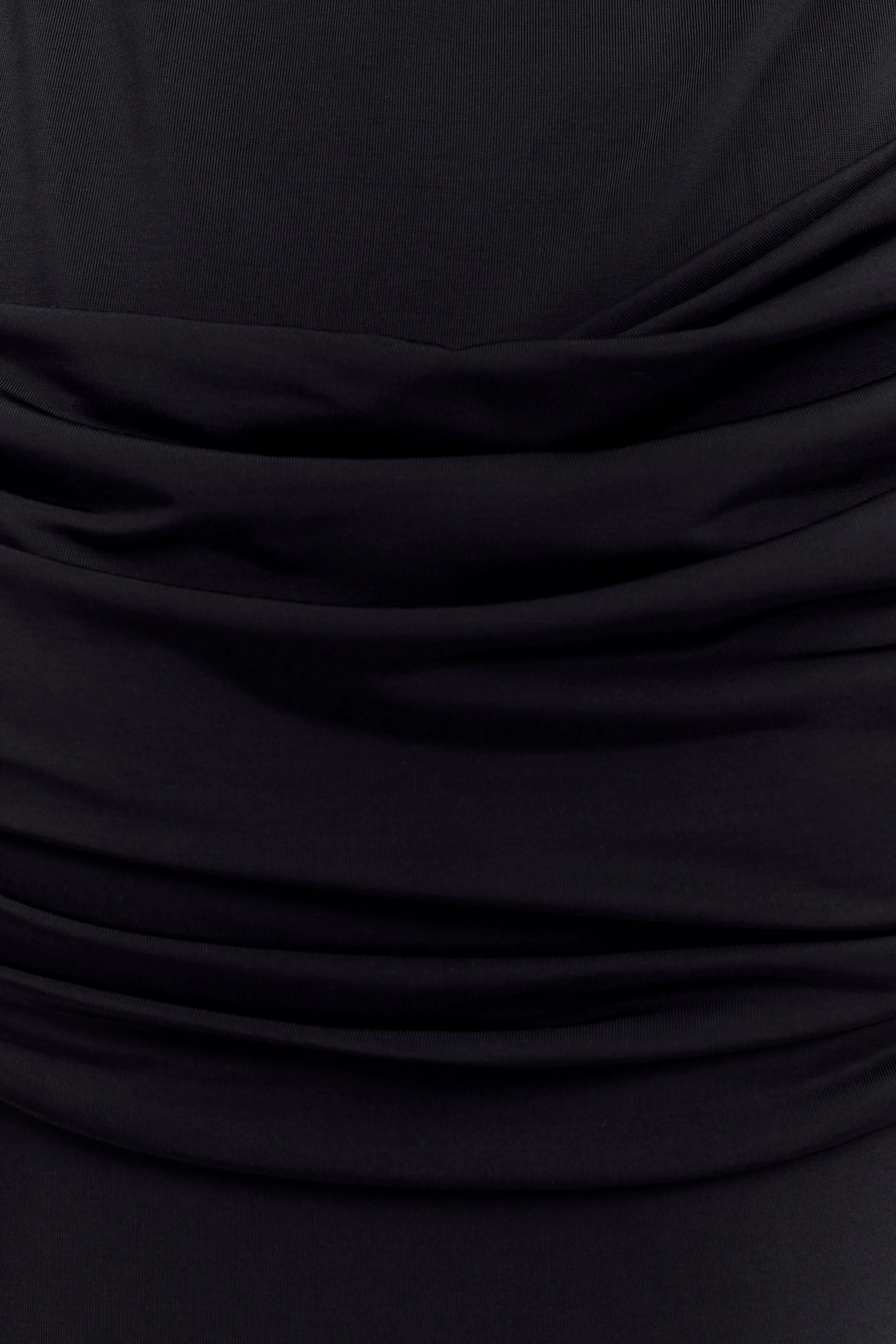 Henley Slinky Drape Maxi Dress Black