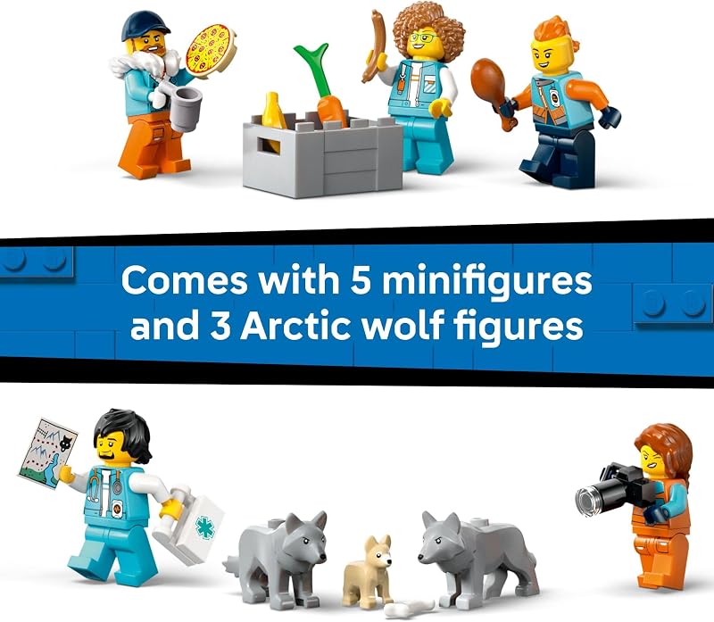 LEGO City Arctic Explorer Science Lab Truck Building Toy STEM Pretend Play Set for Boys Girls Ages 8 Buildable Toy Truck for Kids W 5 Minifigures Gift Idea for Birthdays 60471