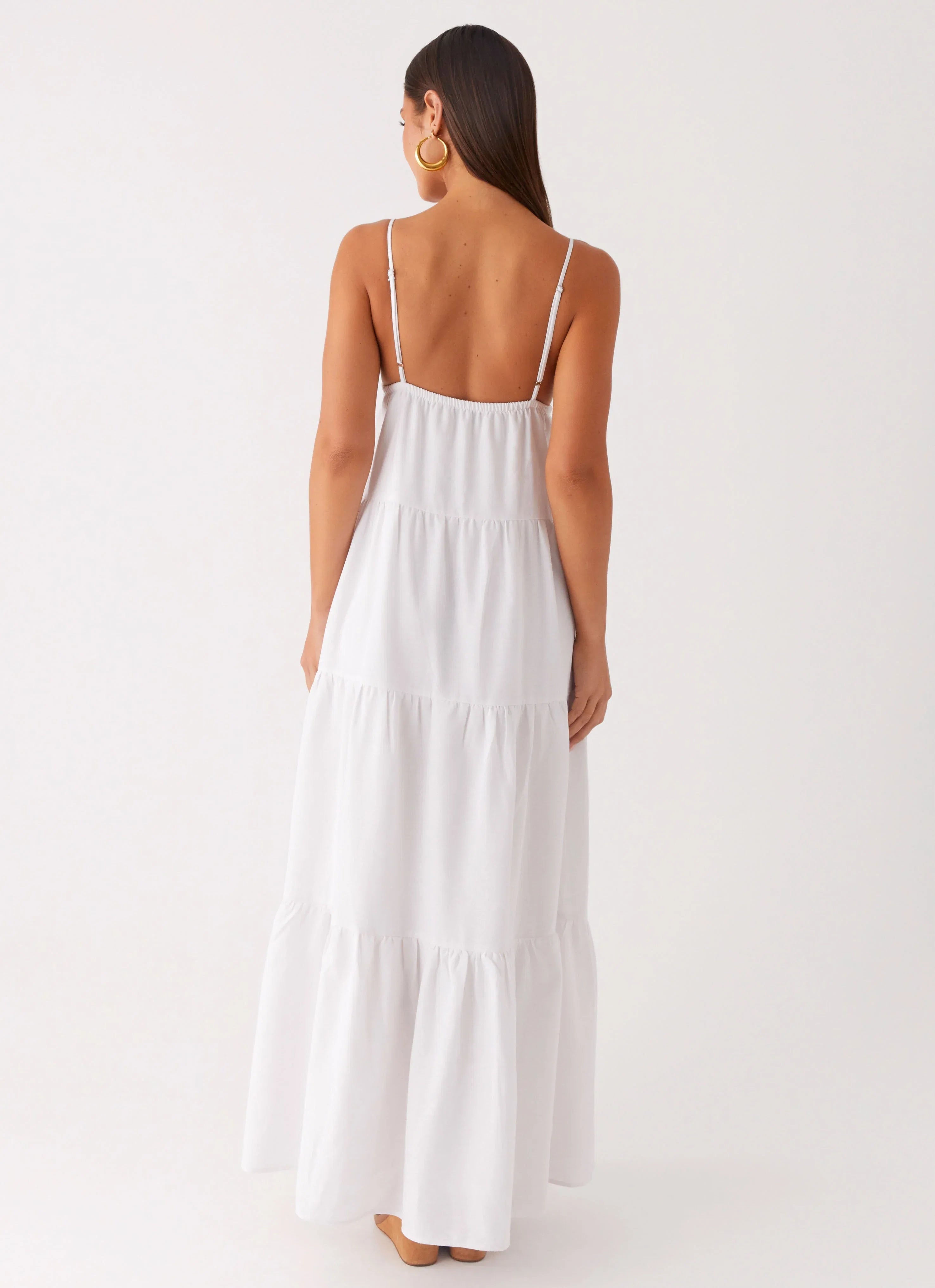 Lotty Linen Maxi Dress White