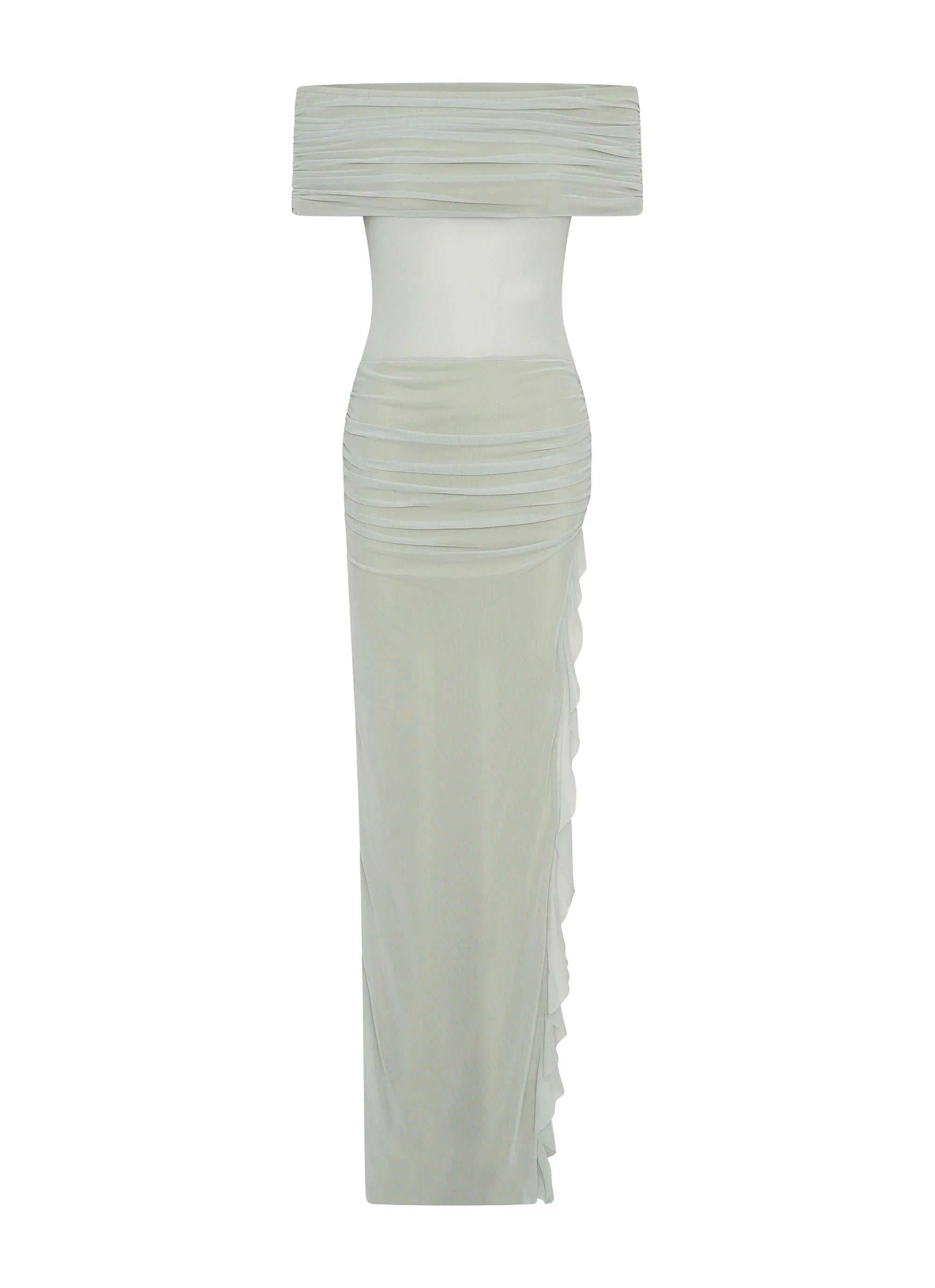 Nelly Off Shoulder Maxi Dress Pistachio