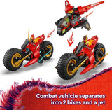 LEGO NINJAGO Ninja Combat Vehicle 3 in 1 Building Toy Dragons Rising Play Set for Boys Girls Ages 8 Model Building Kit for Kids W 6 Ninja Toy Minifigures Gift Idea for Birthdays 71844