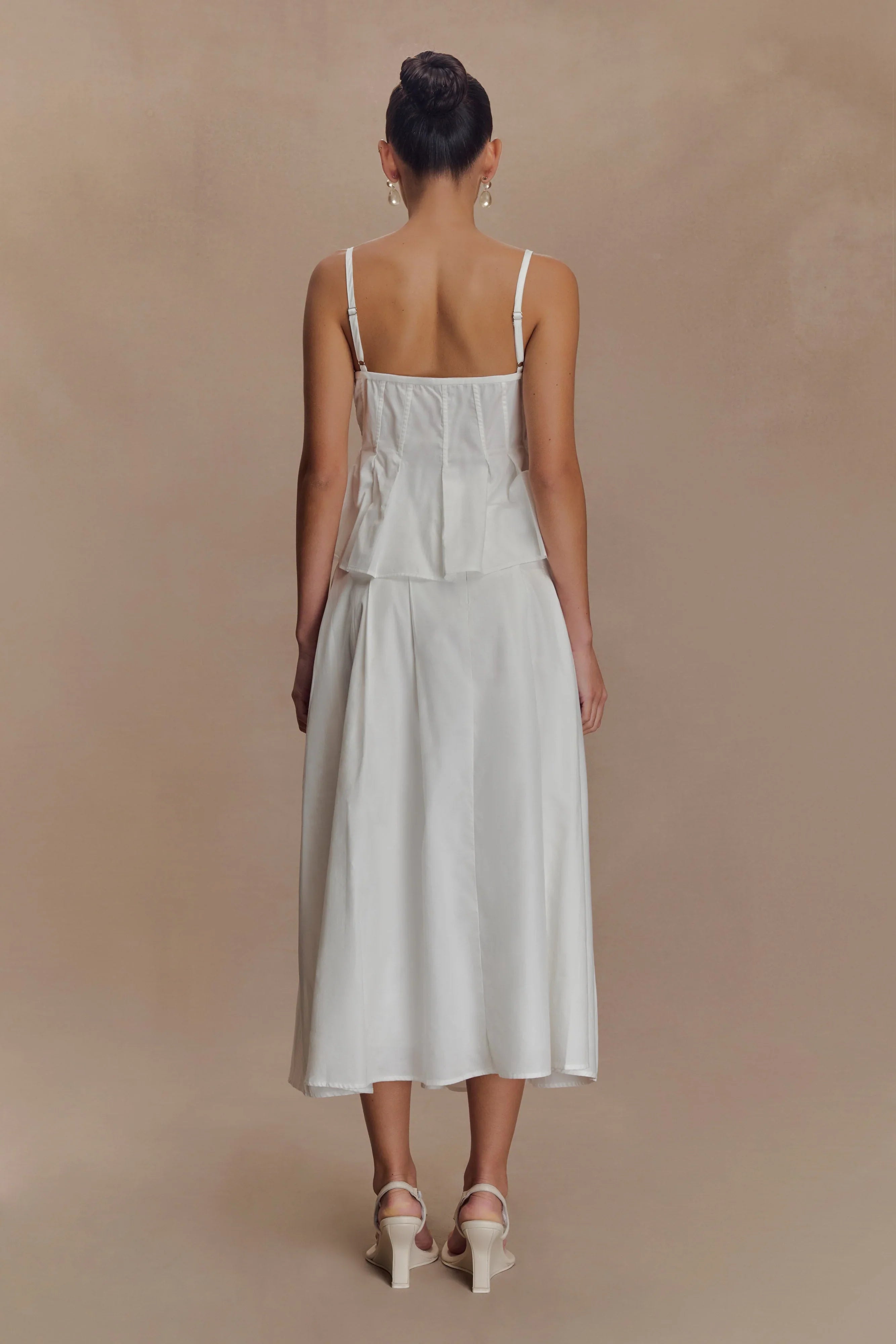 Mae A Line Midi Skirt White