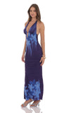 Floral Rhinestone Maxi Dress in Purple