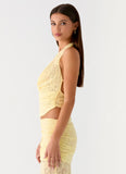 Farruko Jacquard Halter Top Butter
