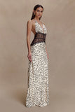 Dinah Lace And Satin Maxi Dress Polkadot