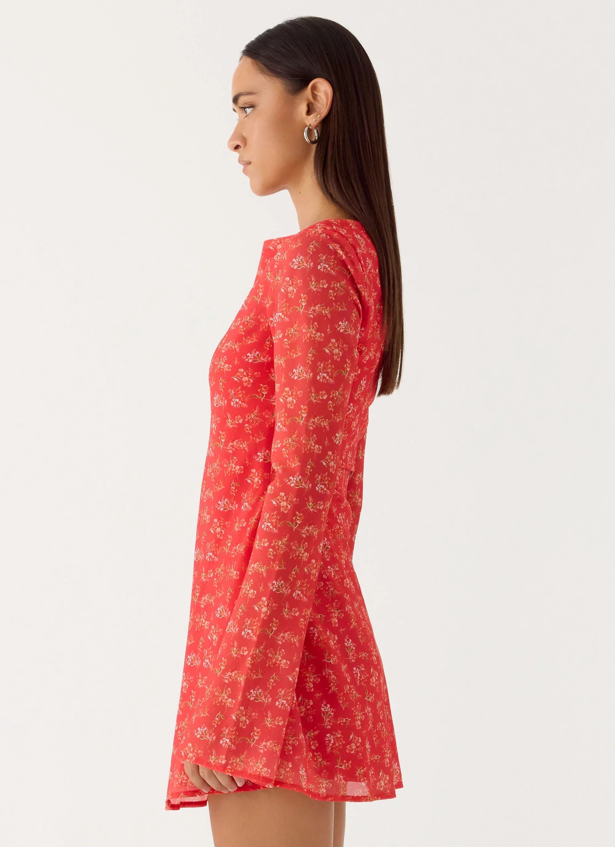 Sabella Mini Dress Magenta Red Rose