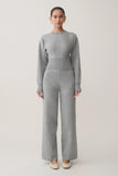 Ciaralee Cinched Waist Jumper Grey Marle