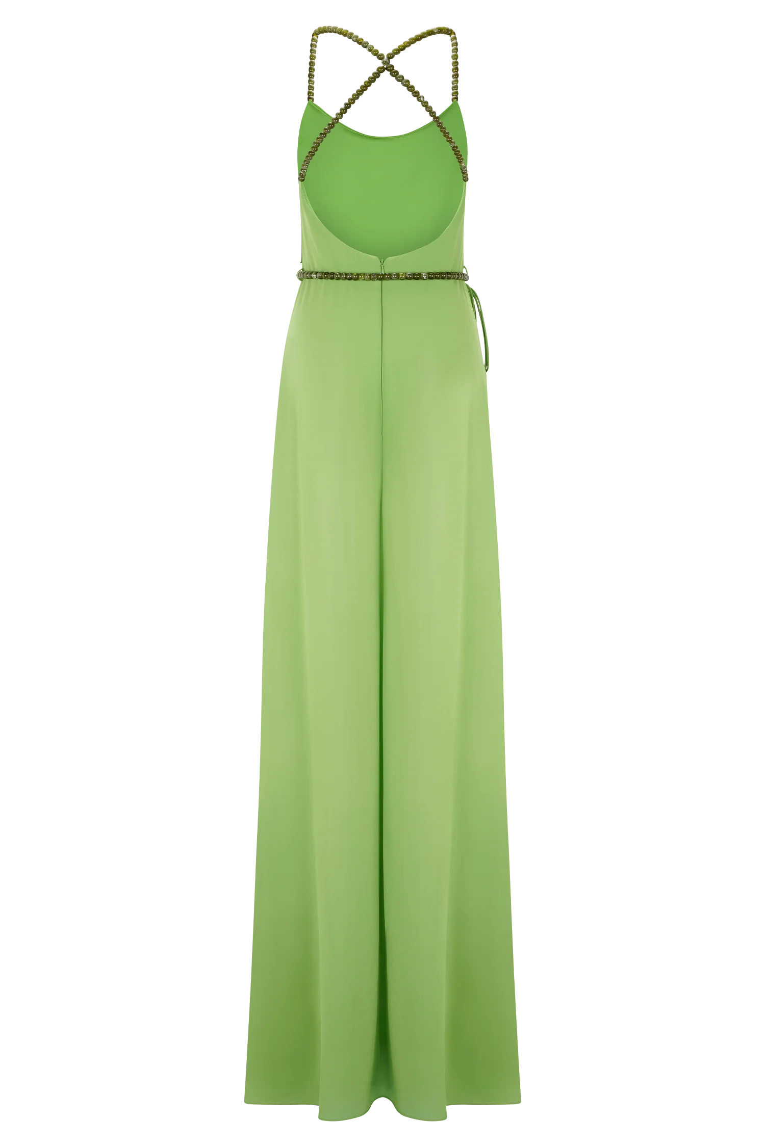 Elaine Chiffon Beaded Maxi Dress Green