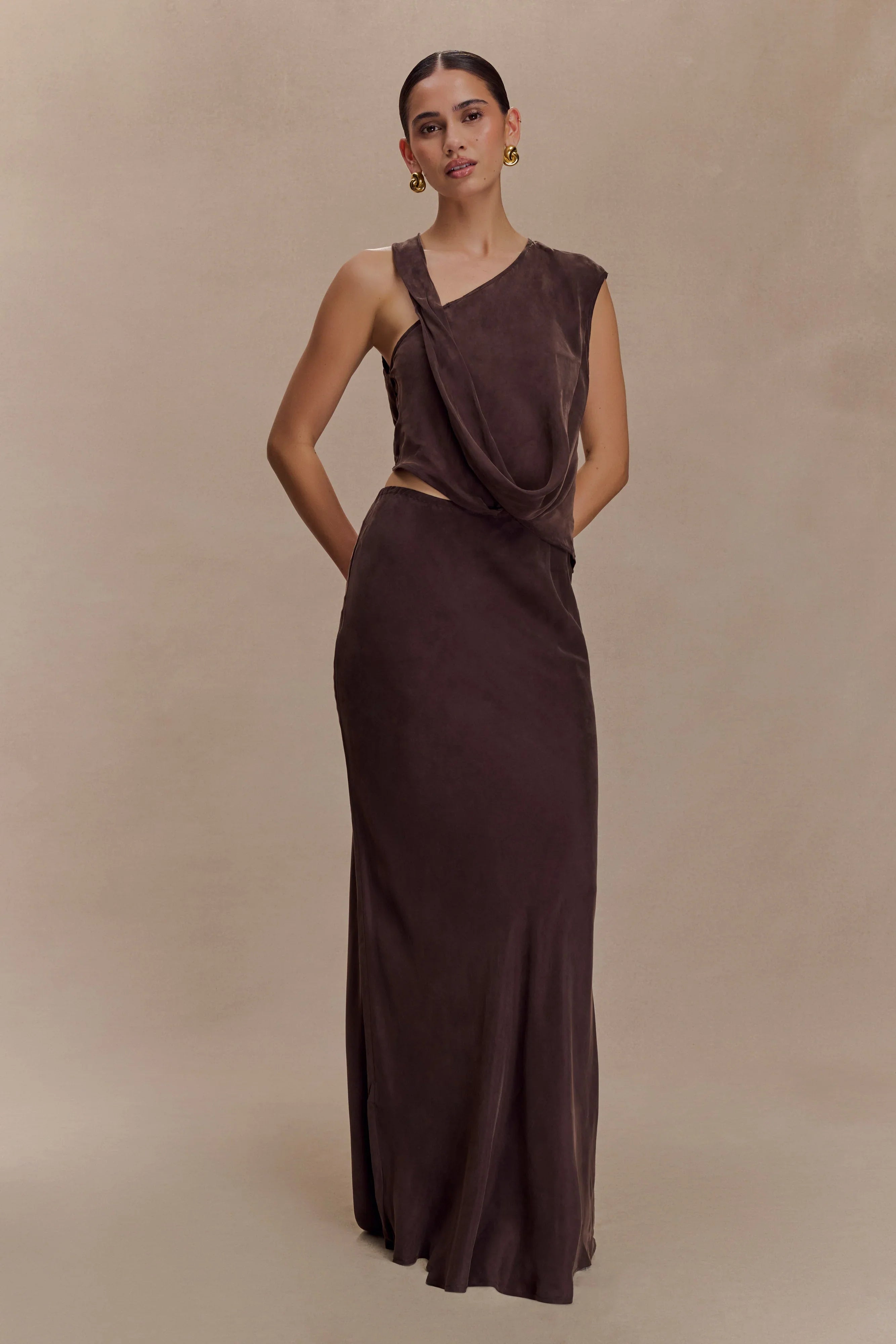 Violeta Maxi Skirt Dark Chocolate