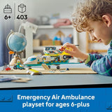 LEGO City Emergency Air Ambulance Airplane Building Toy for Kids Pretend Play Rescue Airplane Model for Boys Girls Ages 6 Building Blocks W Hero Minifigures Gift Idea for Birthdays 60465