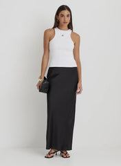Black Satin Maxi Skirt