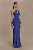 Nerea Slip Halter Maxi Dress Purple Ink