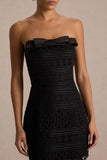 Kerry Black Lace Bandeau Mini Dress With Bow Detail