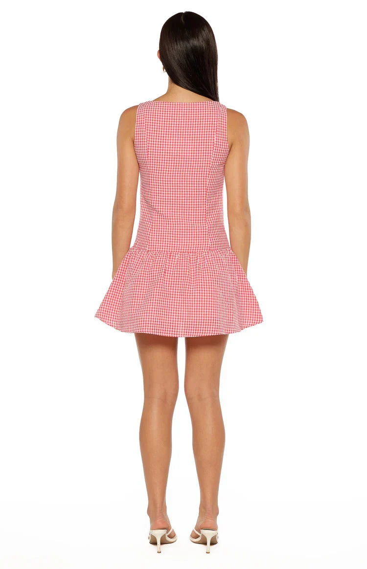 Jordyn Red Gingham Mini dress