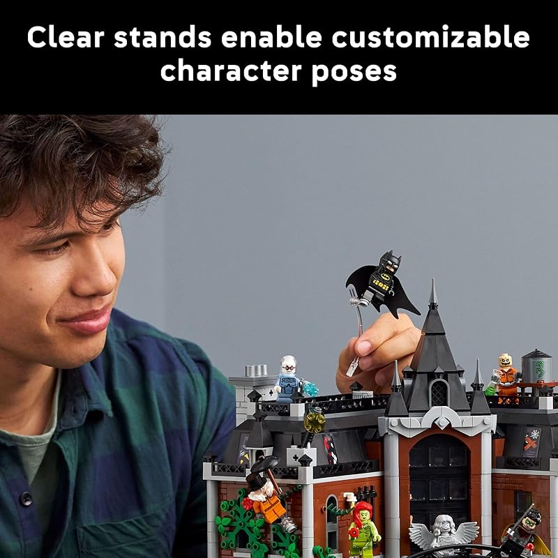 LEGO DC Batman Arkham Asylum Juego de construcción para adultos Decoración del hogar para dormitorio oficina o estante de libros Coleccionable para fanáticos de cómics y películas edades 18