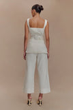 Kaitlyn Cropped Wide Leg Jeans White