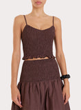 Chocolate Shirred Crop Top