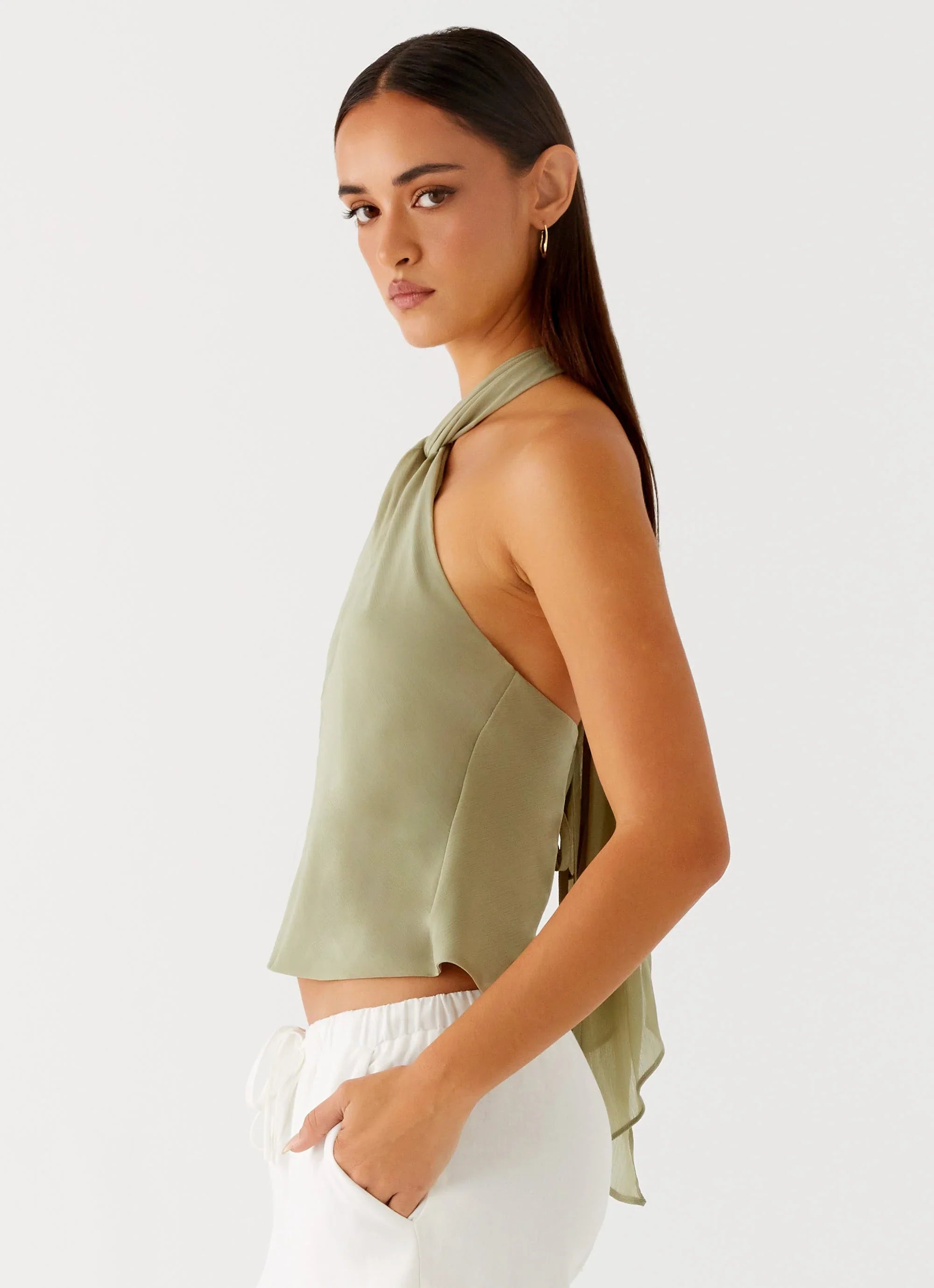 Maddox Scarf Top Sage