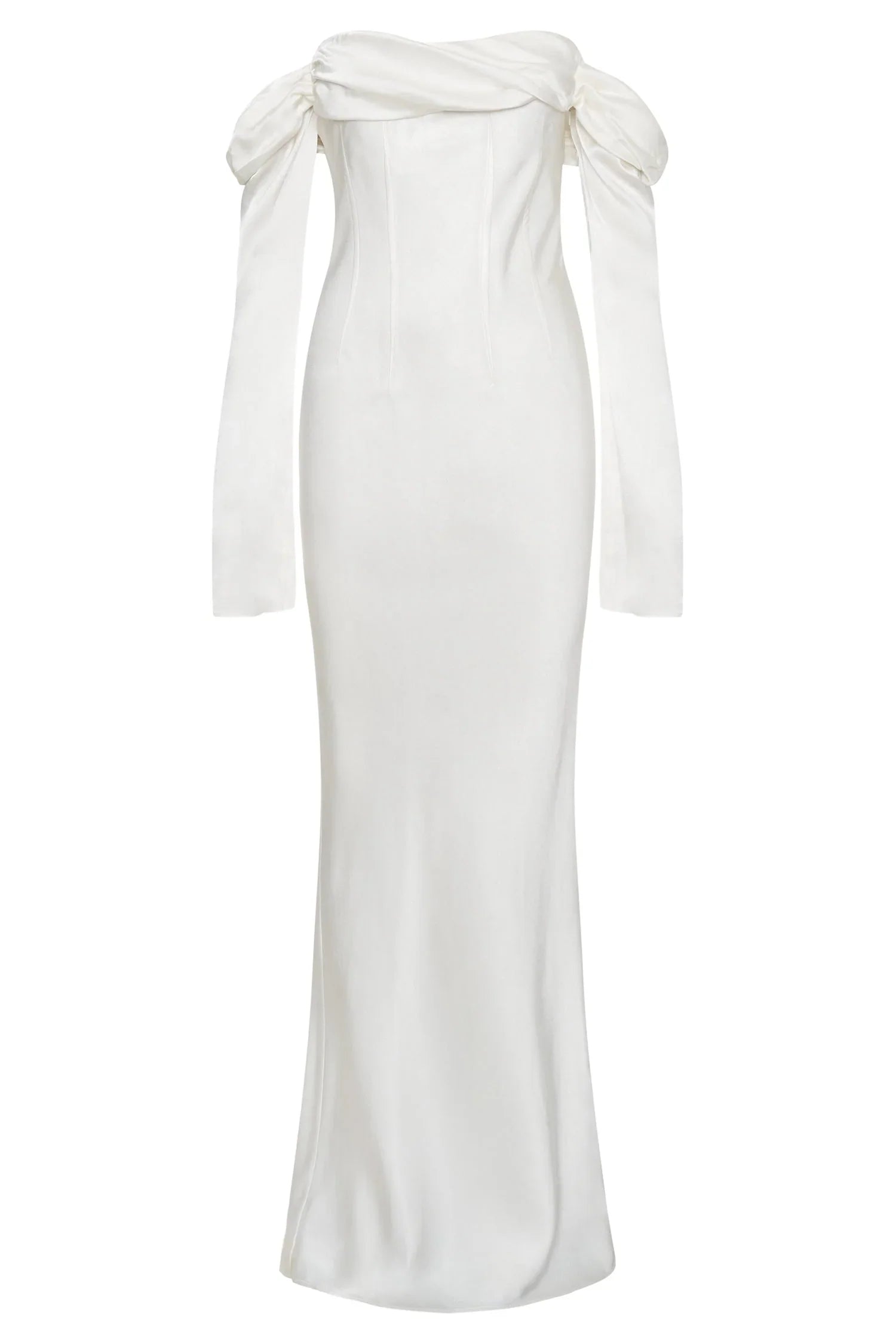 Giselle Off Shoulder Cowl Neck Maxi Dress White