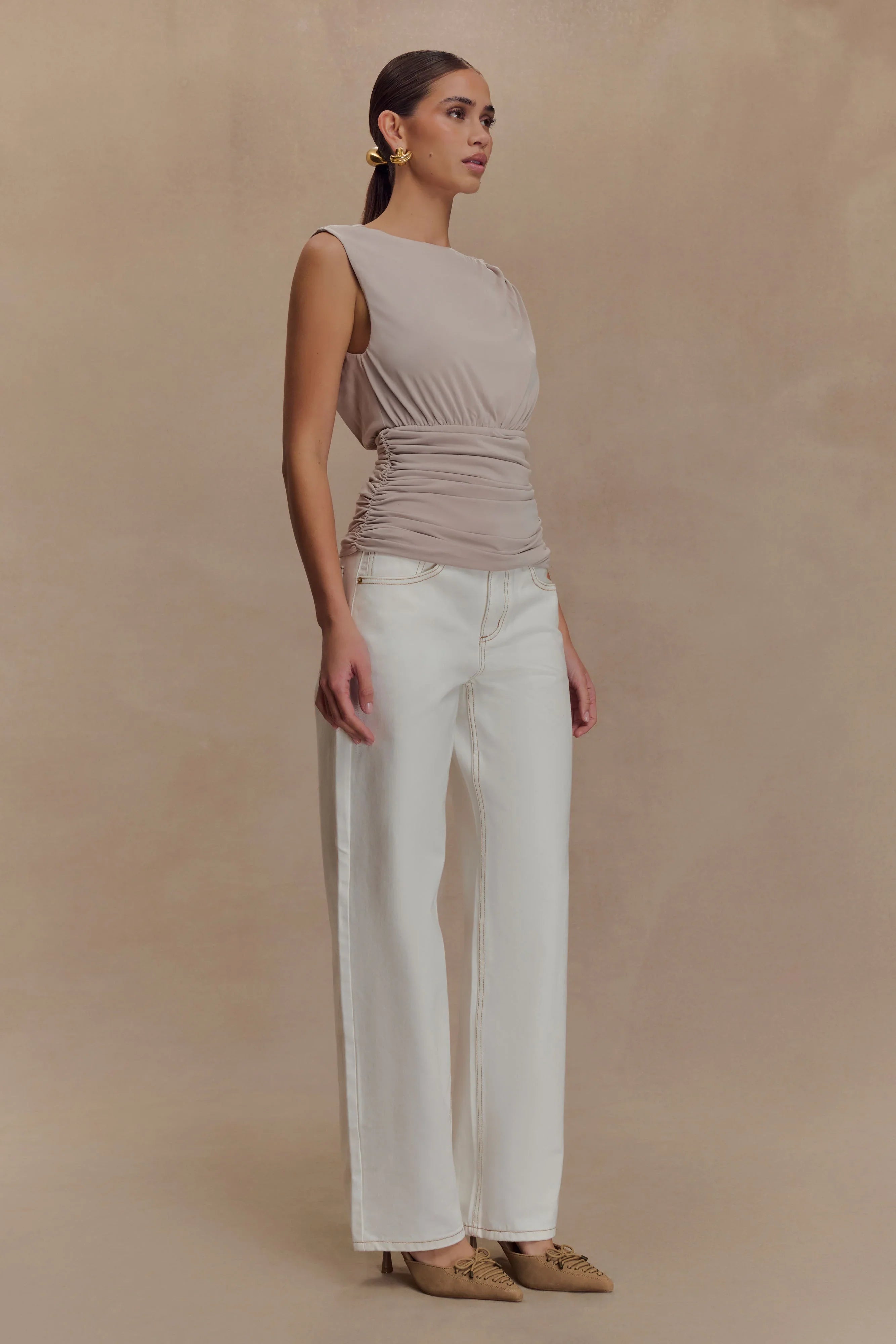 Anthony Short Sleeve Top Taupe