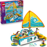 LEGO Friends Travel Boat Adventure Pretend Play Building Toy Toy Boat Playset with Playful Dolphin Figurines and 4 Minidolls Birthday Gift Idea for Girls and Boys Ages 8 and Up 42664