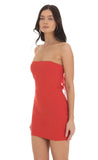 Strapless Bodycon Dress in Red