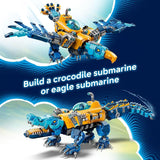 LEGO DREAMZzz Crocodile Submarine Building Toy for Boys Girls Pretend Play Set for Kids Ages 8 W 2 Build Options Includes 3 Minifigures Treasure Creature Gift Idea for Birthdays 71512