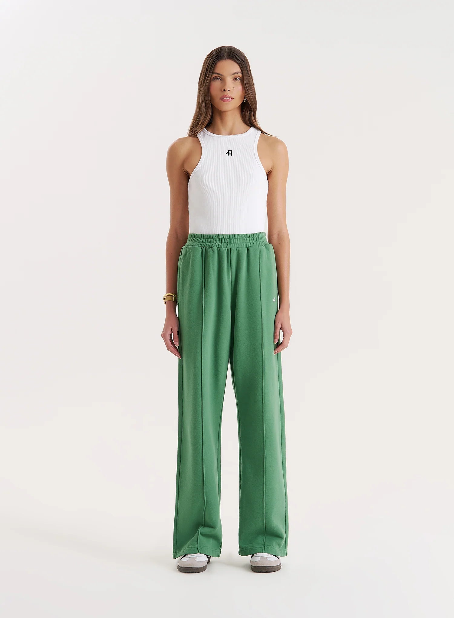 Green 4th Wide Leg Branded Joggers