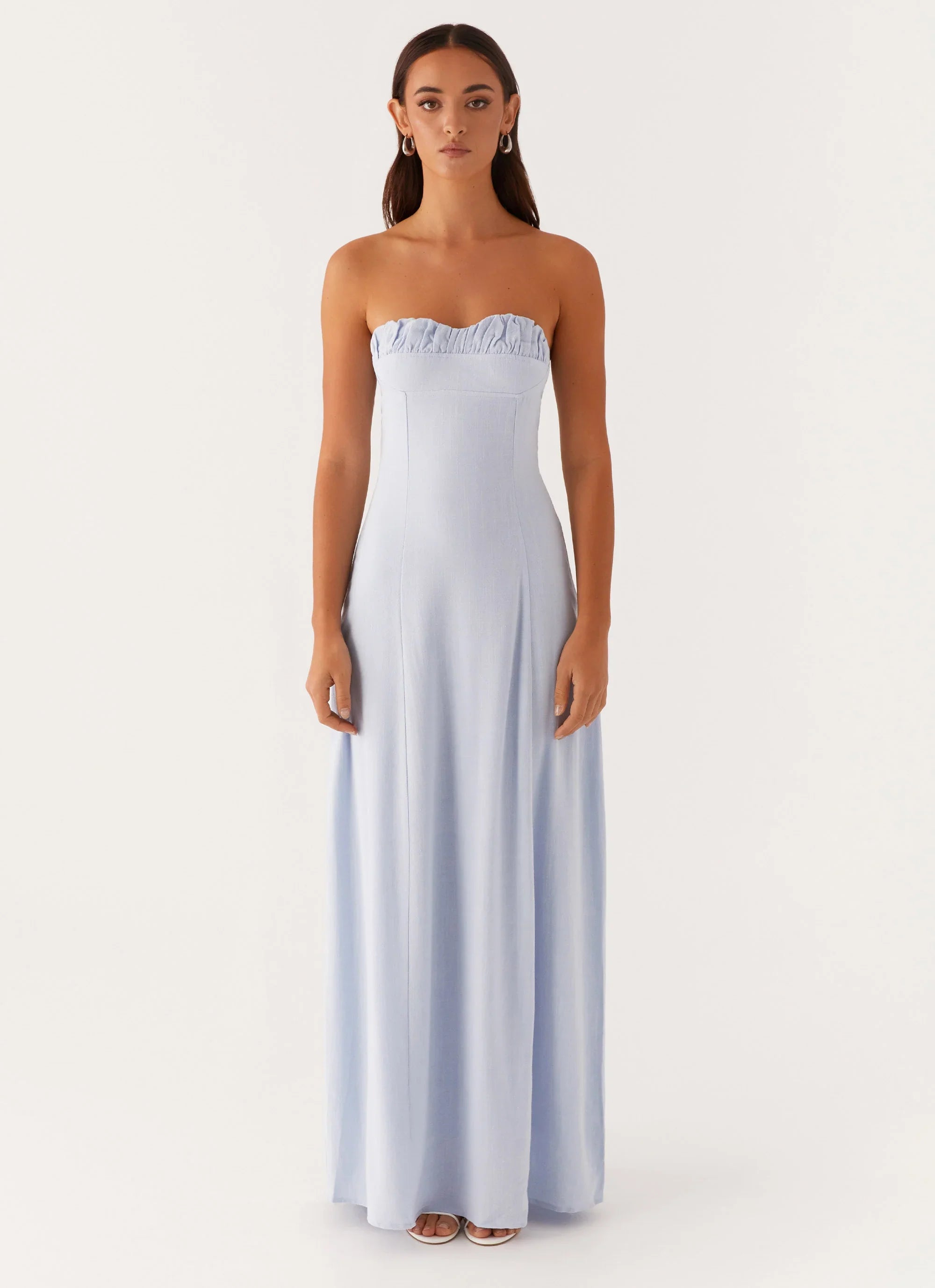 Tayla Linen Maxi Dress Blue