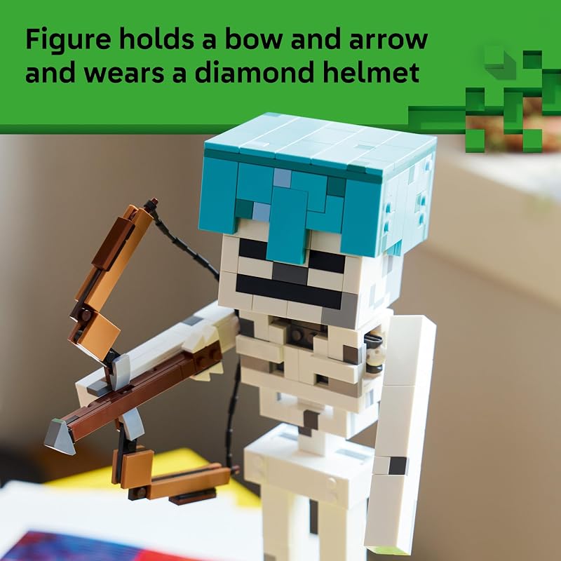 LEGO Minecraft The Skeleton 21594 Building Toys for Boys Girls Ages 10 Display for Bedroom 502 pieces Gift for Gamers