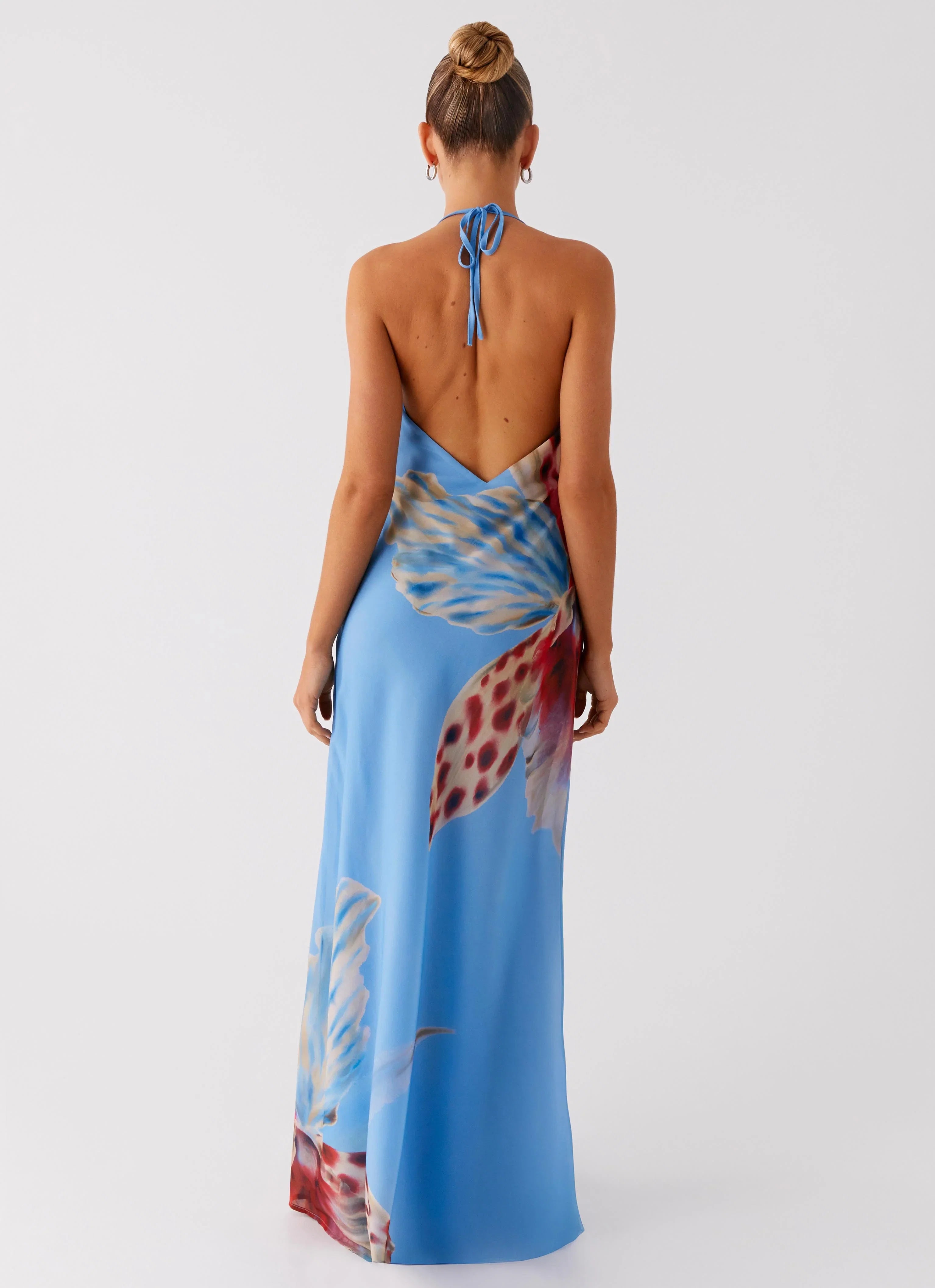 Stars Align Cowl Maxi Dress Deep Sea Bloom