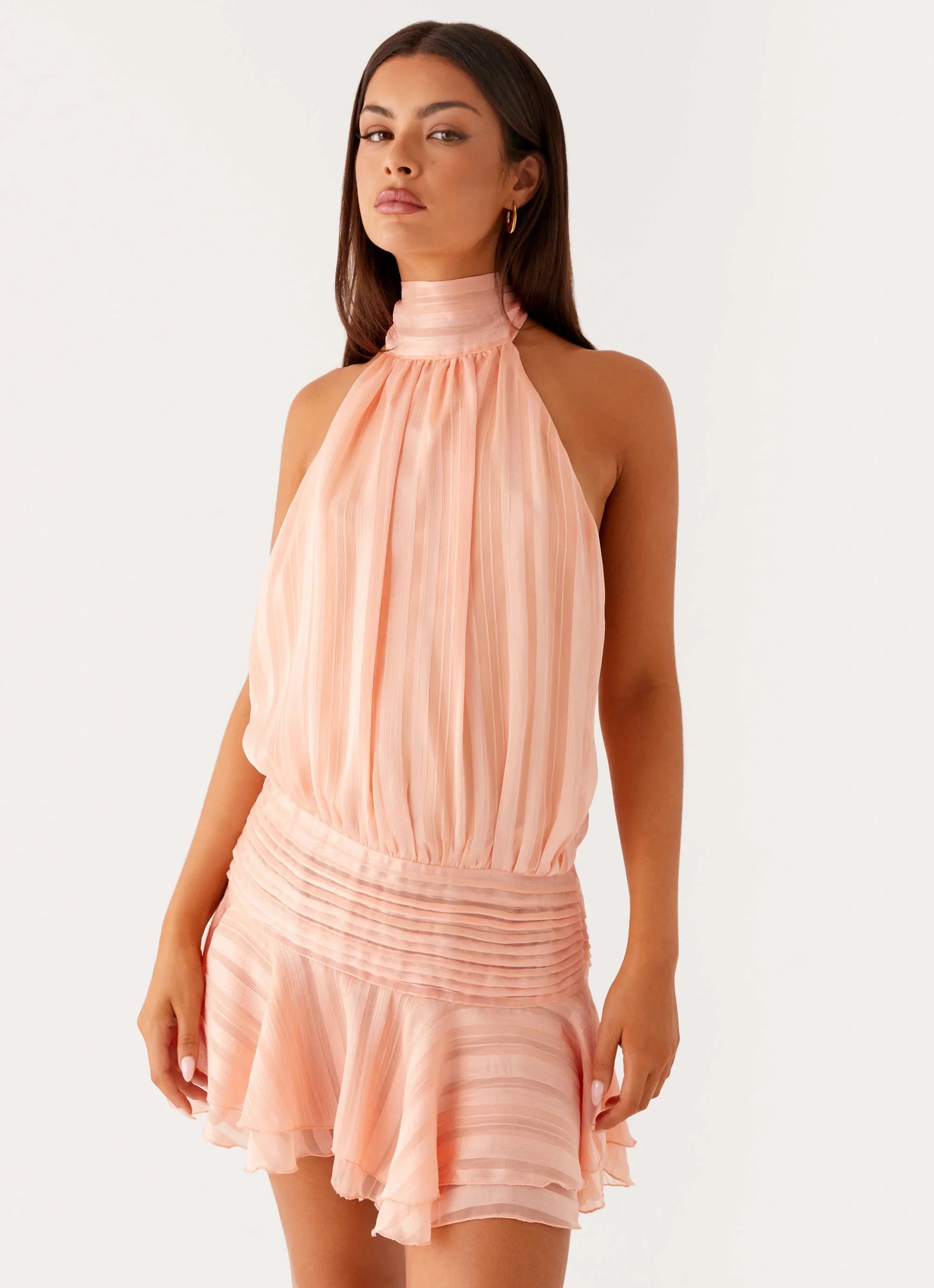 Willow Chiffon Mini Dress Orange