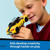 LEGO City Yellow Taxi Car Building Toy for Kids Pretend Play Set for Boys Girls Ages 5 Toy Car W Taxi Driver Tourist Minifigures Gift Idea for Birthdays 60487