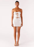 Clyra Sequin Mini Dress Ivory
