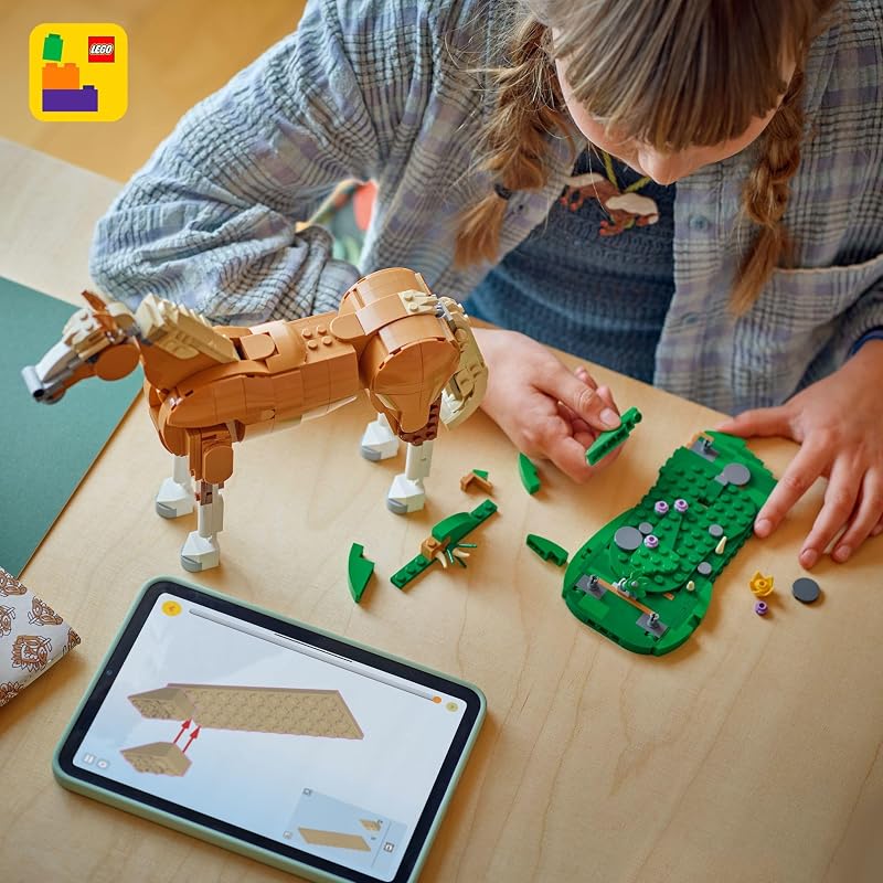 LEGO Creator 3 in 1 Beautiful Horse Building Toy for Kids Building Blocks Learning Toy for Girls Boys Ages 9 Create a Horse Bear or Deer Toy with 1 Set Gift for Birthdays 31166