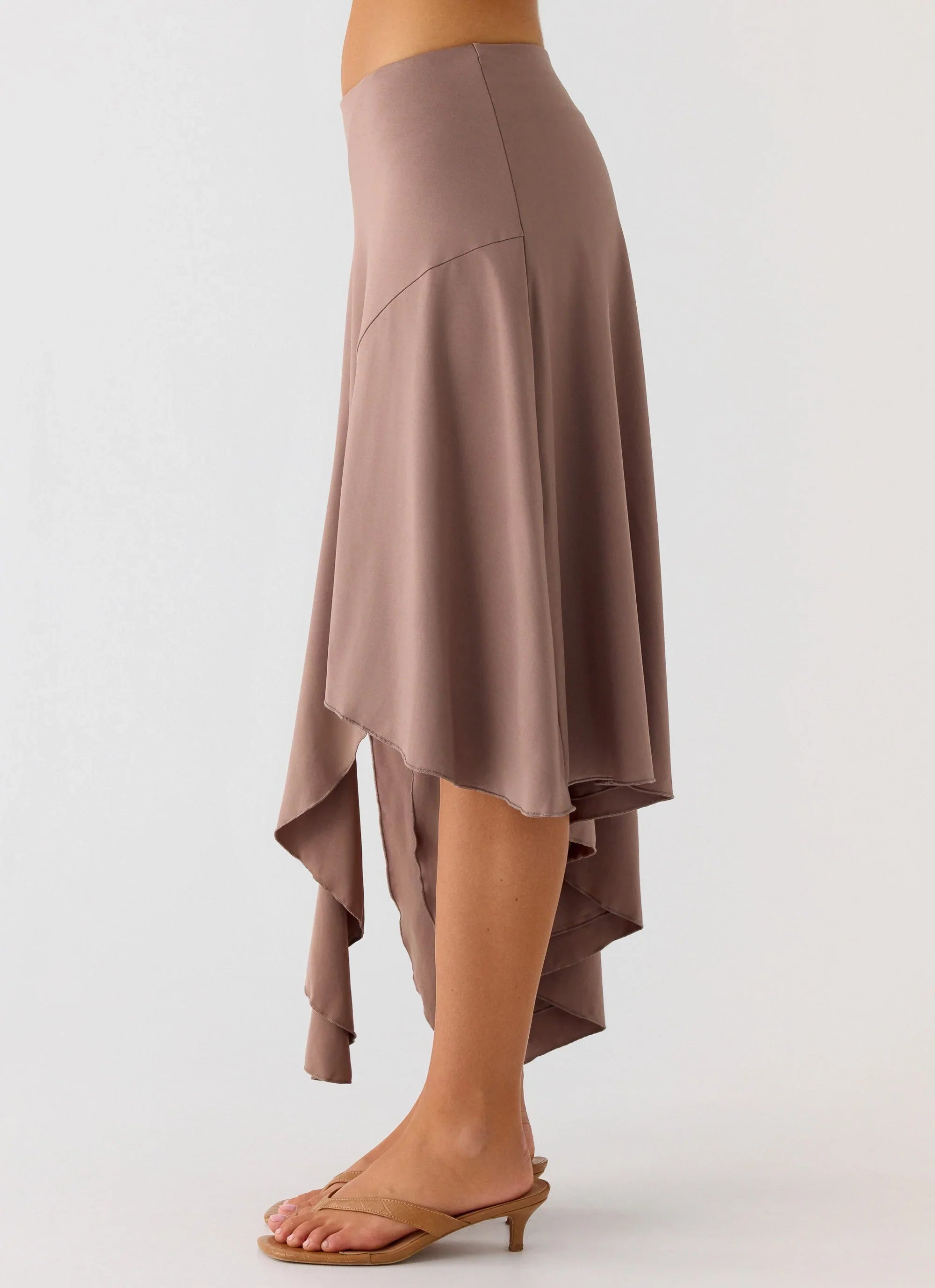Jisoo Asymmetric Midi Skirt Desert Taupe