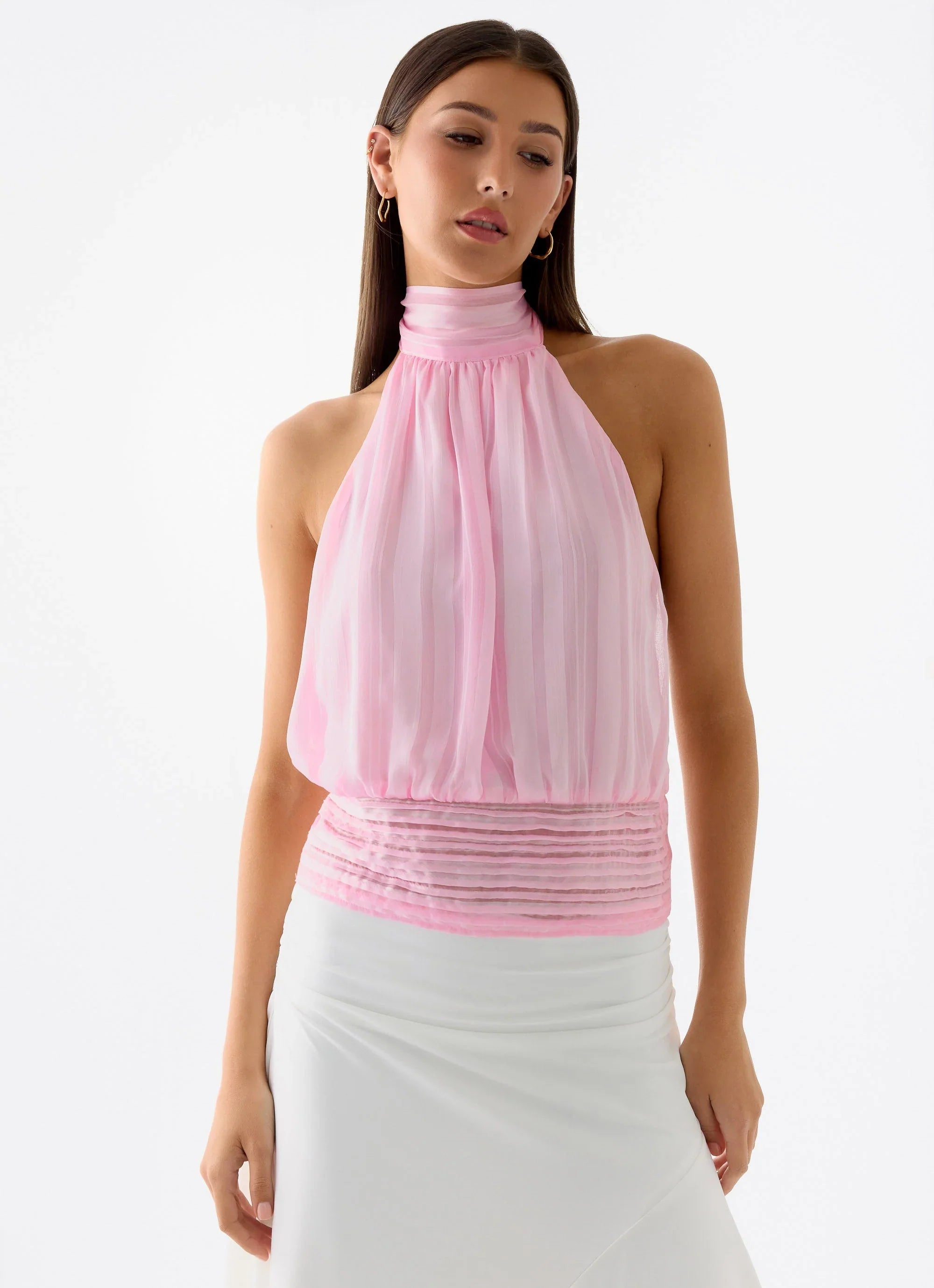 Willow Chiffon Top Baby Pink