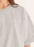 Light Grey Branded Short Sleeve Cotton T Shirt