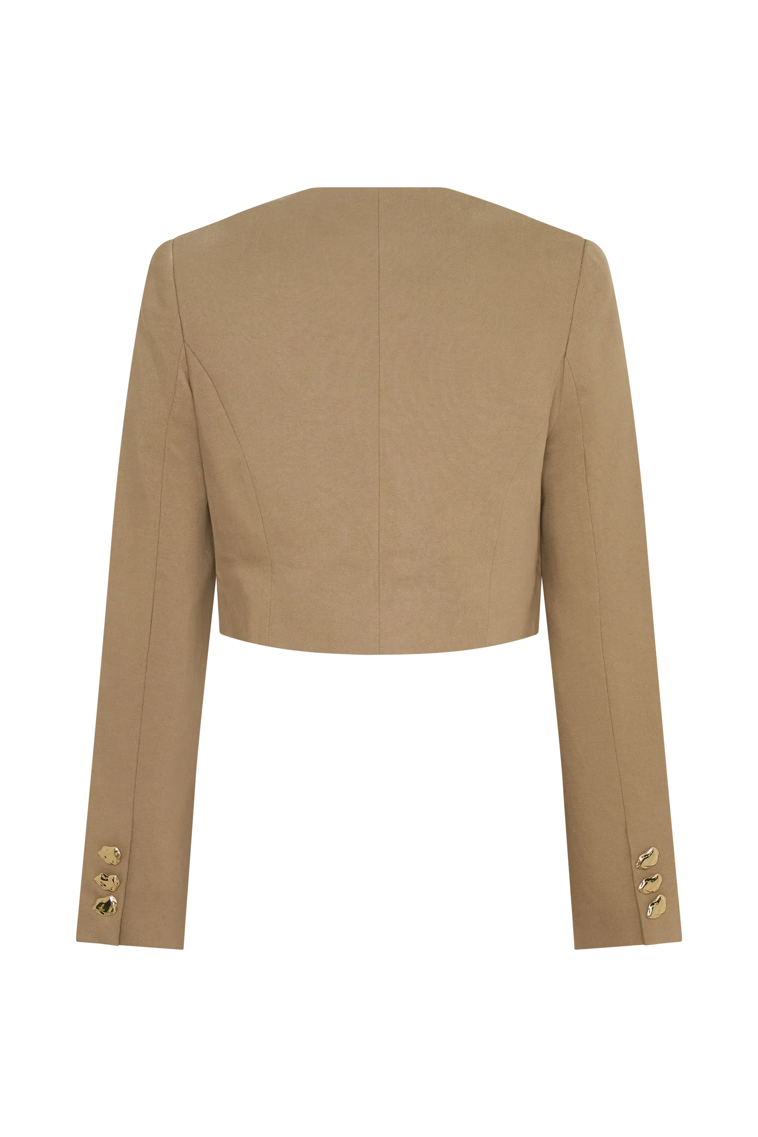 Marielle Button Up Cropped Jacket Taupe