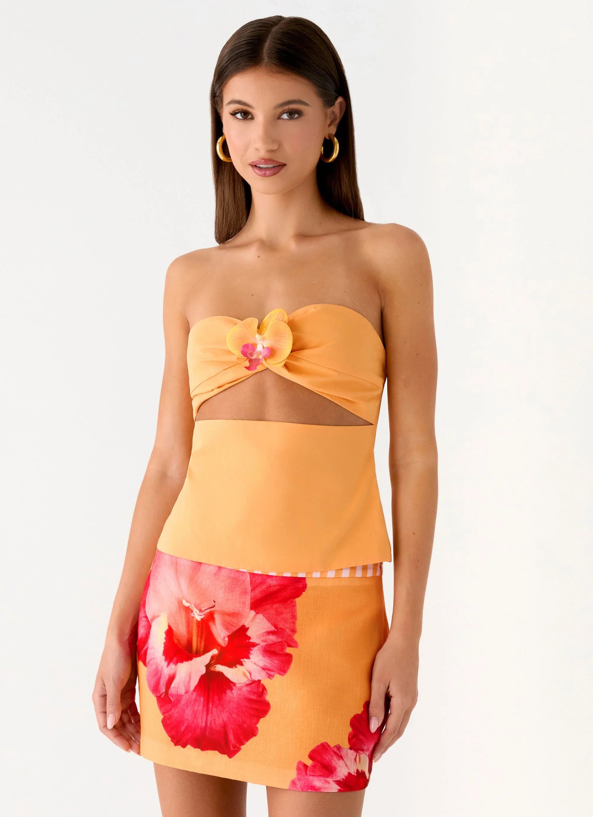 Kalya Mini Skirt Orange