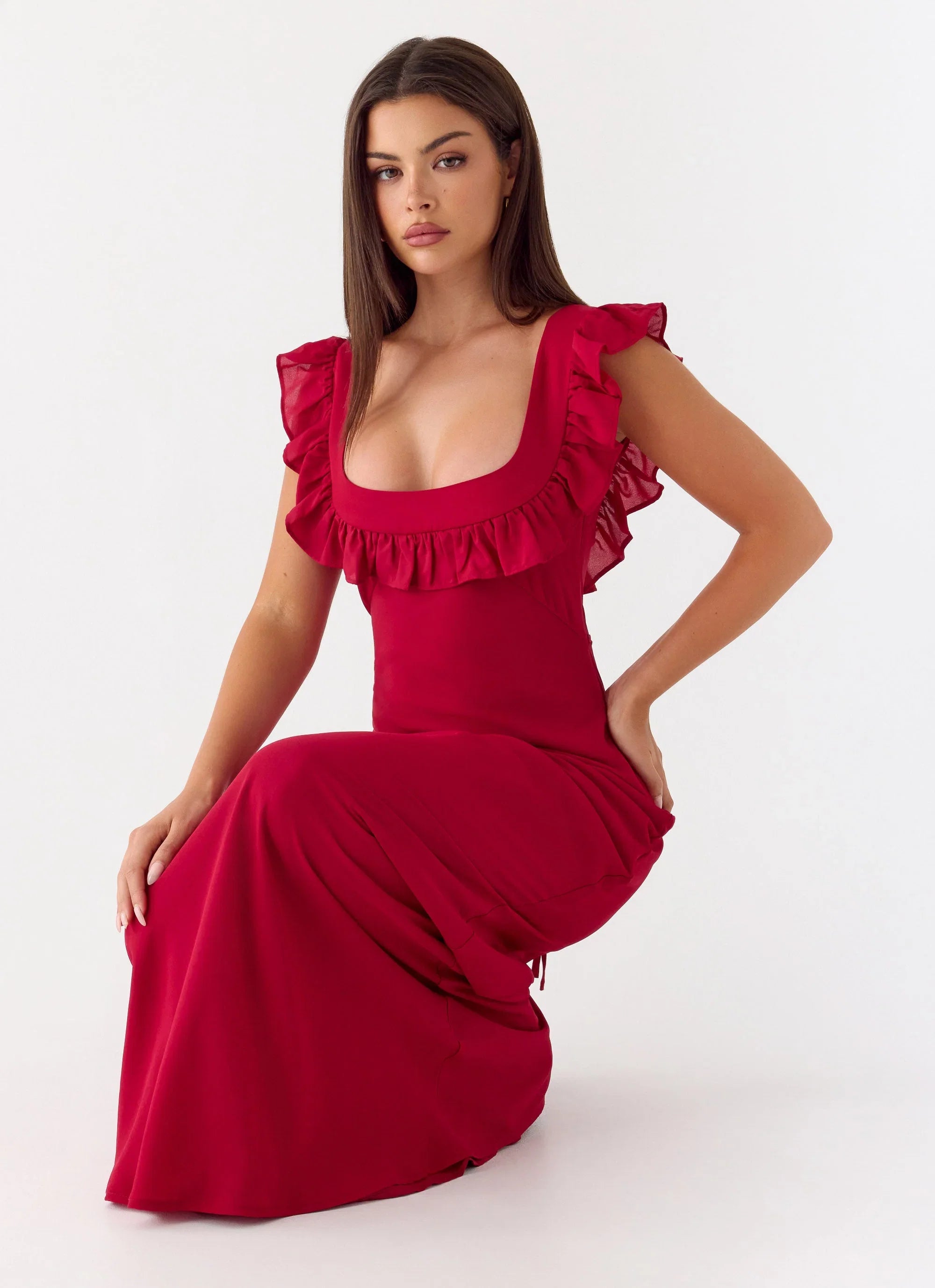 Malina Maxi Dress Deep Red