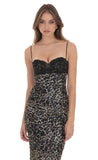 Lace Bust Maxi Dress in Cheetah Print