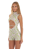 Kiwi Cutout Romper in Purple
