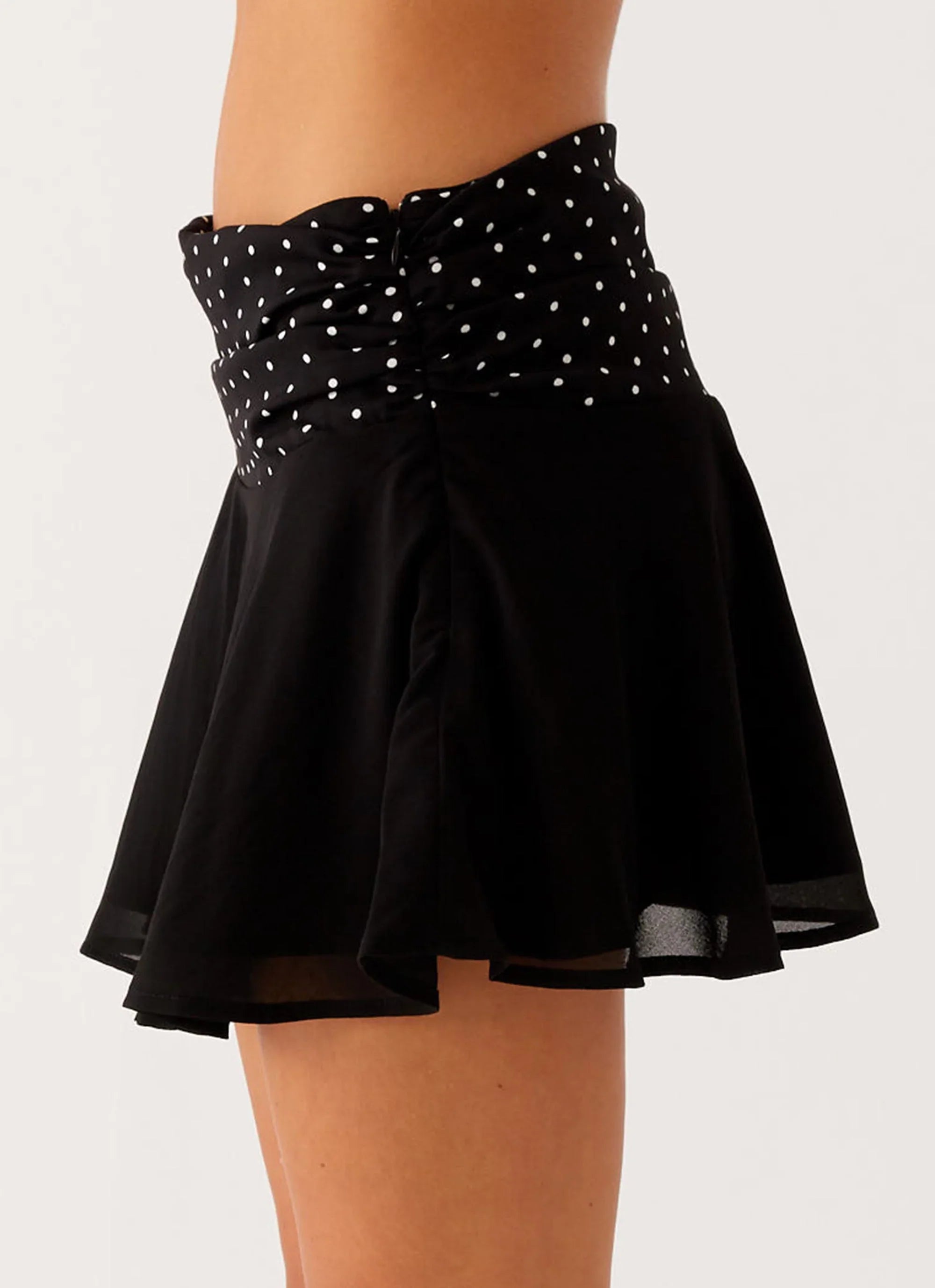 Colby Mini Skirt Black Polka Dot